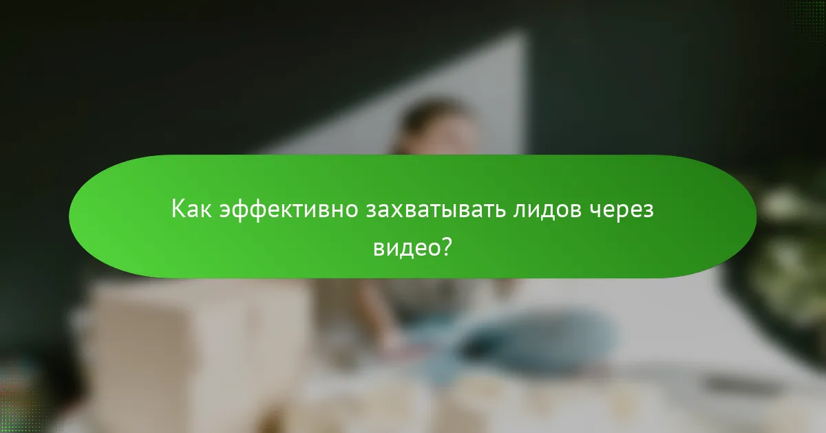 Как эффективно захватывать лидов через видео?