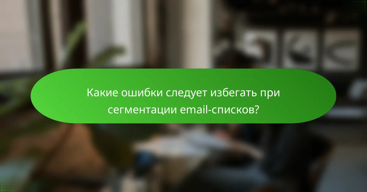 Какие ошибки следует избегать при сегментации email-списков?