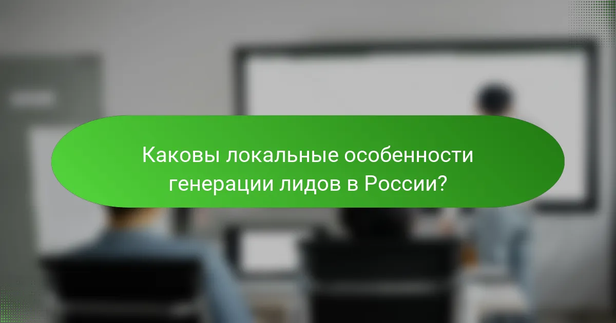 Каковы локальные особенности генерации лидов в России?