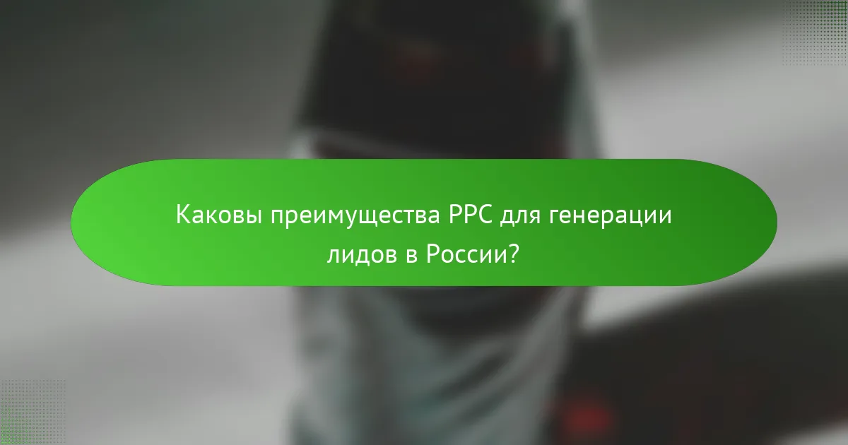 Каковы преимущества PPC для генерации лидов в России?