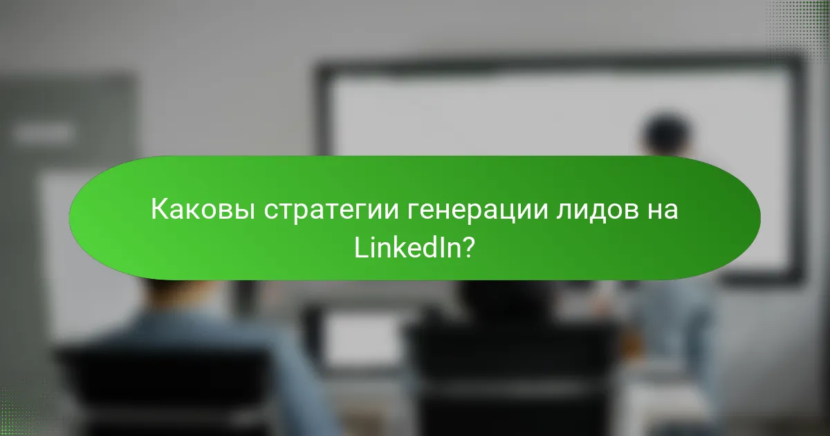 Каковы стратегии генерации лидов на LinkedIn?
